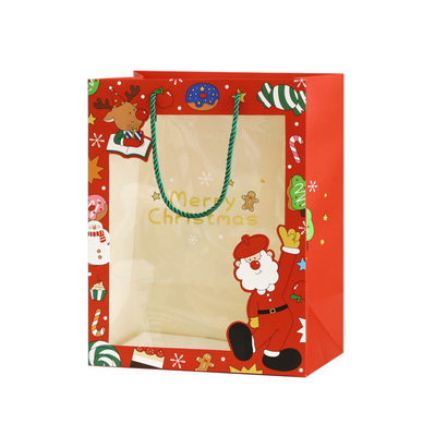 acheter La coutume a imprimé des sacs de transporteur de papier avec la fenêtre claire pour le cadeau de Noël online manufacture