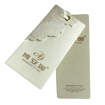 acheter Papier réutilisé fait sur commande Hang Tags Paper Label Tags de carte avec de la ficelle de gros-grain online manufacture