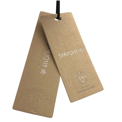 acheter Brown imprimé fait sur commande donnent à la feuille d'or une consistance rugueuse de papier d'étiquettes de bagage emboutissant Logo Supplier online manufacture