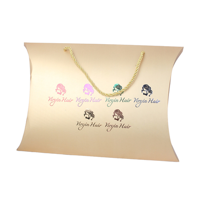 acheter Boîtes oreiller de luxe dorées personnalisées avec poignée pour perruques – Emballage cadeau premium pour extensions de cheveux online manufacture