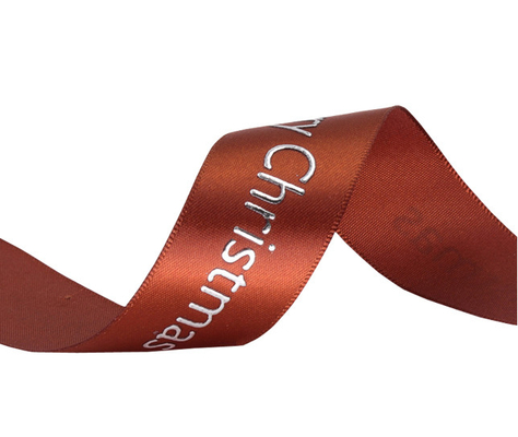acheter Ruban satin personnalisé écologique avec logo argenté imprimé Ruban de marque online manufacture