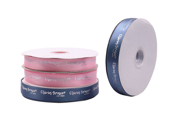 acheter Ruban imprimé de estampillage chaud argenté de satin 1000 yards avec l'impression faite sur commande de logo online manufacture