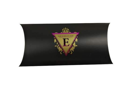 Un bon prix. Emballage de papier noir fait sur commande de boîte d'oreiller avec le logo pourpre de estampillage chaud en ligne