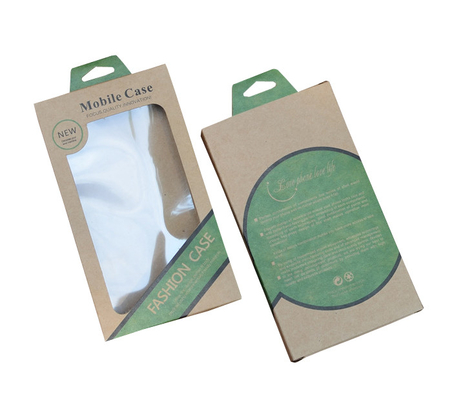 Un bon prix. Boîte écologique imprimée de papier de Brown emballage avec le trou de cintre pour le cas mobile en ligne
