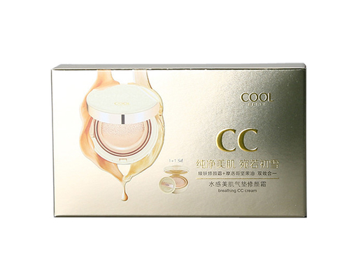 Un bon prix. Impression de boîte de papier d'or de luxe faite sur commande avec l'usine de logo de relief pour la crème de CC en ligne