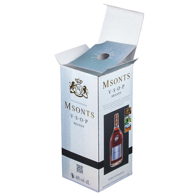 Un bon prix. Boîte-cadeau de papier ondulé de vin de F-cannelure d'ordre avec la feuille d'or emboutissant le logo en ligne