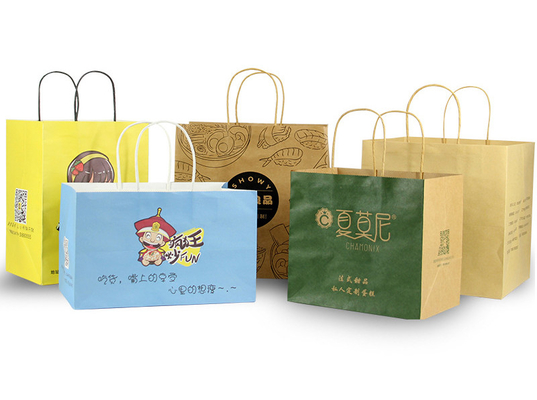 Un bon prix. Sacs en papier imprimés faits sur commande en gros Pacakging de Papier d'emballage pour la livraison Fctory de nourriture en ligne