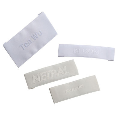 Le tissu fait sur commande de satin de damassé de satin de label tissé par satin marque les labels tissés de satin de bord