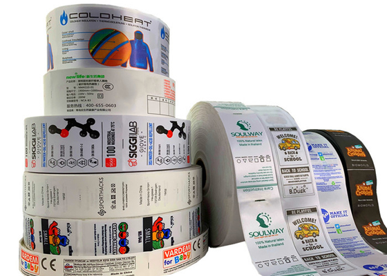 Un bon prix. Symboles réutilisés par vêtement imprimés de label de soin de polyester signifiant les labels d'instruction de lavage en ligne