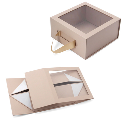 Un bon prix. Boîte cadeau pliante à logo personnalisé avec ruban en gros Boîte Kraft Emballage Boîtes de fenêtre à ruban en ligne