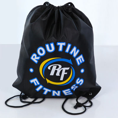 Un bon prix. Sac à dos à cordes personnalisé avec imprimé de logo personnalisé sac à dos à cordes noir en vrac en ligne