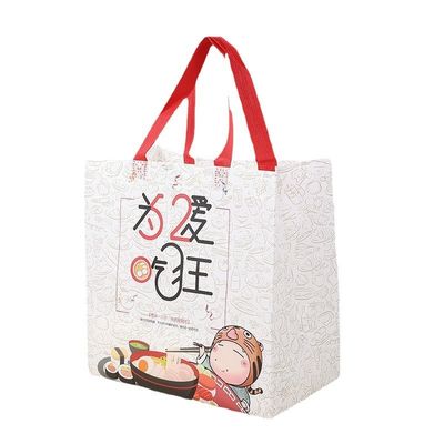 Un bon prix. Sacs alimentaires à emporter non tissés et stratifiés sur mesure avec poignées ️ étanches et réutilisables en ligne