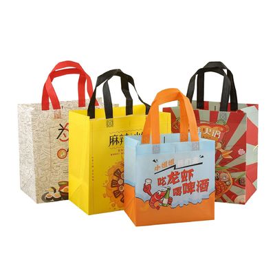 Un bon prix. Sacs à emporter non tissés laminés étanches Emballage alimentaire durable avec impression d'art en ligne