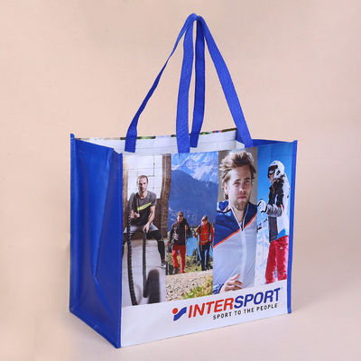 Un bon prix. Sacs tissés laminés en PP imprimés avec logo Sacs tissés en BOPP réutilisables avec poignées en ligne
