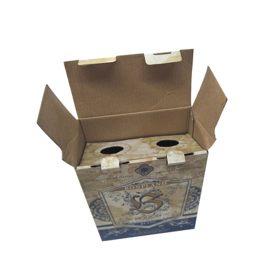Un bon prix. Paquet de papier ondulé à mur unique imprimé de bouteilles de jumeau de Tuck Top Auto Bottom Box en ligne