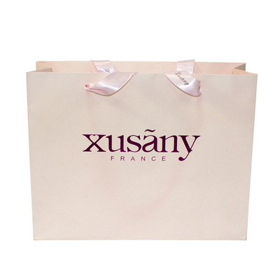 Un bon prix. Logo de luxe de Tote Bags With Purple Foil d'euro de papier imprimé par coutume promotionnelle en ligne